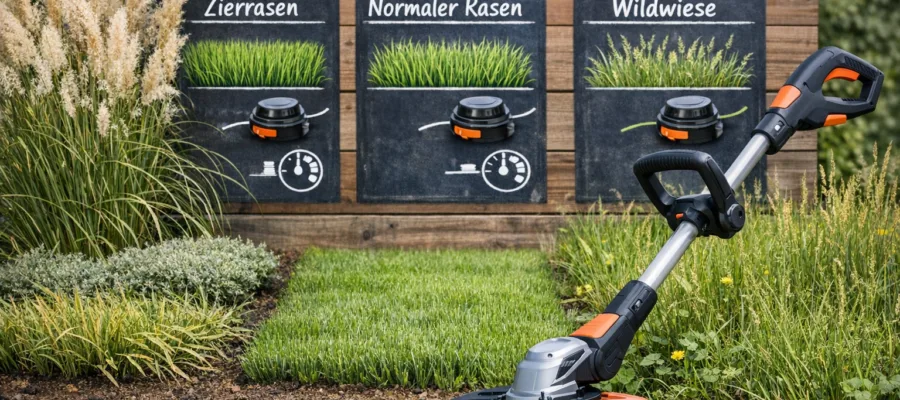 Optimale Rasentrimmer-Einstellungen fuer unterschiedliche Rasentypen und Grasarten