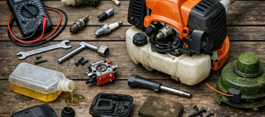 Rasentrimmer Startprobleme loesen: Ursachen und schnelle Hilfen
